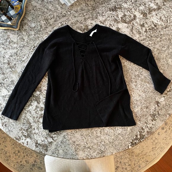 ASTR The Label Black Tunic Sweater M Laceup - Picture 7 of 7